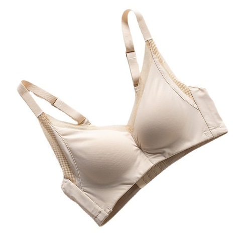 NININAER silk underwear women's wire-free push-up bra with secondary breast support lace sexy A to C small bra