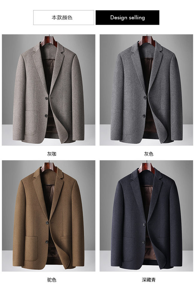 Áo vest nam len hai lớp lót lông ngỗng tháo rời, form ôm vừa, tay dài, cổ vest — Cà phê xám, Màu xanh hải quân đậm, con lạc đà, màu xám chi tiết 11