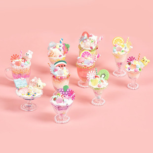 Ice Cream Handmade DIY Simulation Toy Mini Color Snowflake Mud Making Material Bag Cake Dessert Cup Toy