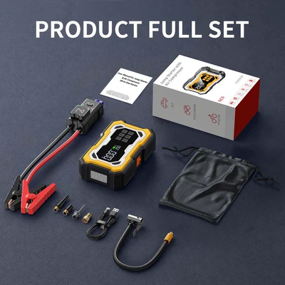 [NC9] Cross-border car emergency starting power supply and air pump integrated power bank, multifunctional portable battery jump starter (Other Automotive Safety Supplies) - neutral-nc9-smart-clip-6000mah-standard-packaging-white-inside-yellow-outside