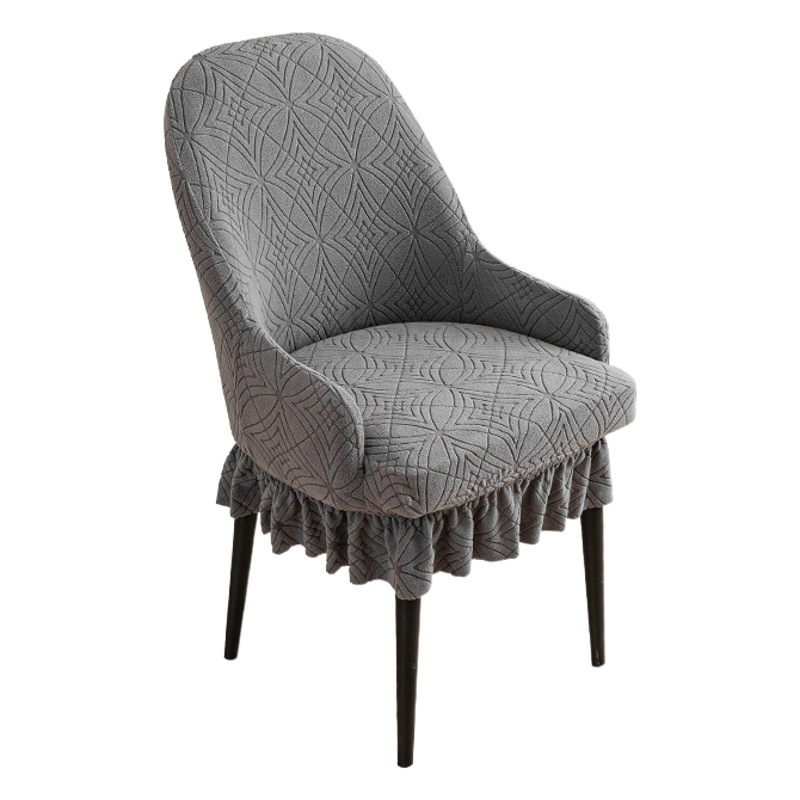 Funda de Silla Jacquard Curva y Gruesa con Reposabrazos, Funda Elástica para Silla de Uso Doméstico, Funda Universal para Silla con Falda, Antipolvo.