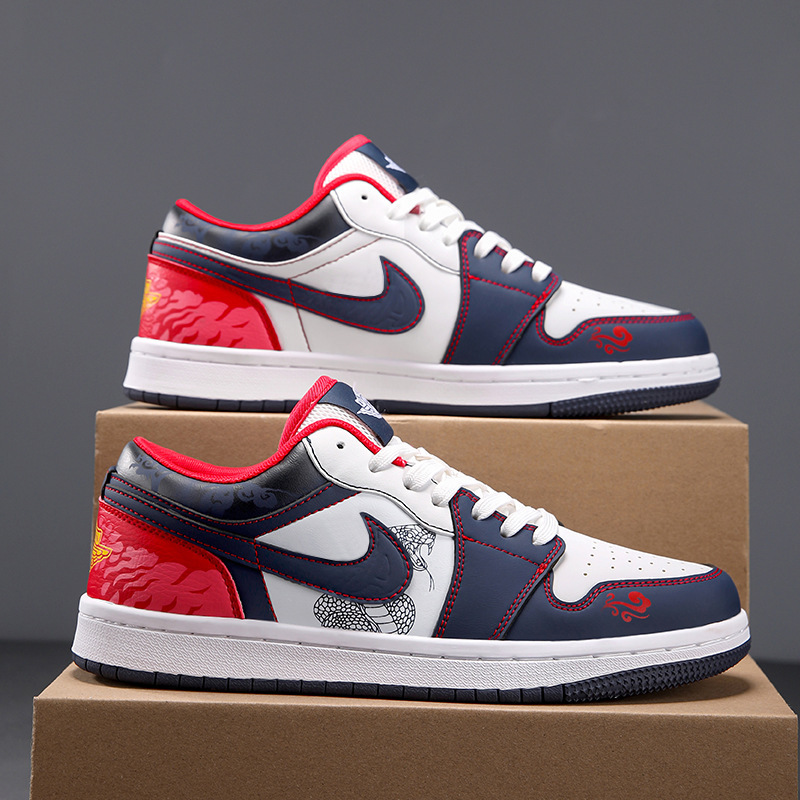 Putian Aj Men's Shoes Year of the Snake Unisex Shoes Couple Student Sports Sneakers Breathable Non-Slip Friction Sound Shoes for Boys