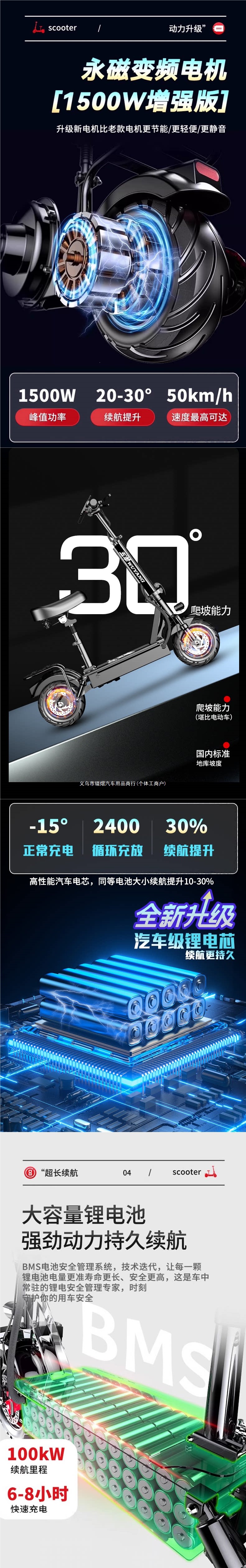 Wuyang foldable electric scooter for adult riding, two-wheeled mini electric vehicle
