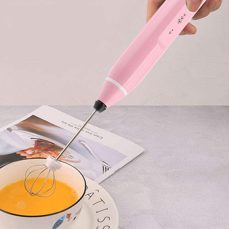 卵泡立て器ミルク泡立て器二合一三段速度調整家庭用ハンドミキサー充電式電気電池泡立て器送り|undefined