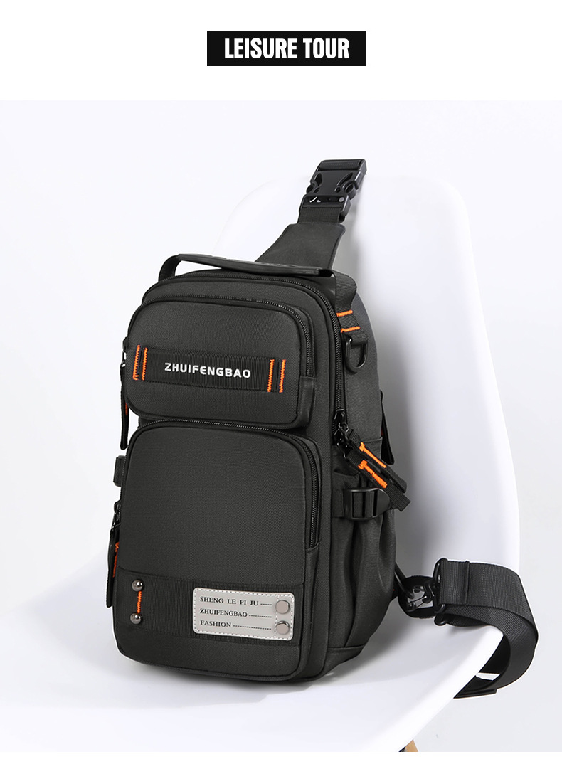 New fashionable men's chest bag, multi-functional dual-purpose backpack, simple small backpack, outdoor single-shoulder travel crossbody bag undefined