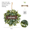 Customized hemp rope+hook simulation plant flower ring cross -border home doors and windows hanging decoration simulation green plant fake flower ring