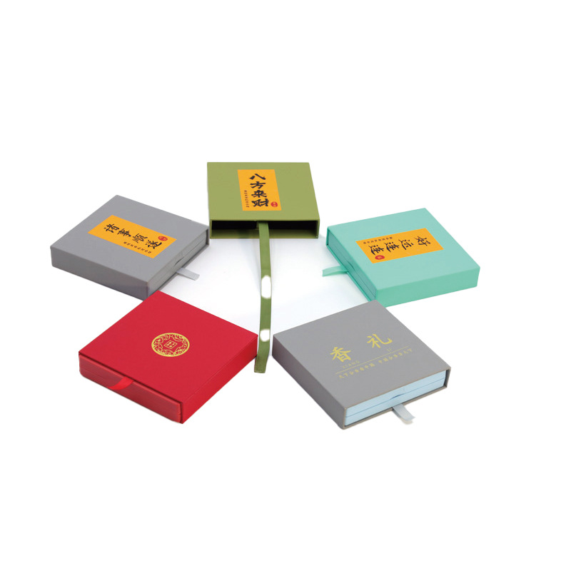 Caja de cajón de papel exterior multicolor extraída Caja de suspensión de almacenamiento Anillo de embalaje de red Caja de joyería de cristal antioxidante