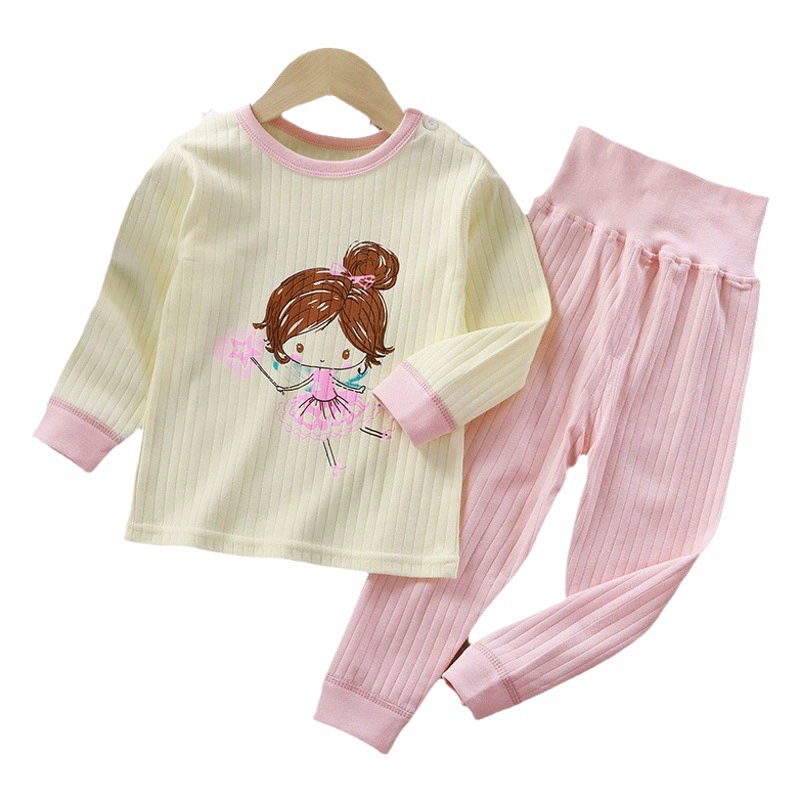 Детский костюм с высокой талией, пижама из чистого хлопка для мальчиков и девочек, Новое поступление, осенняя одежда и брюки для костюма, домашняя одежда для мальчиков и девочек