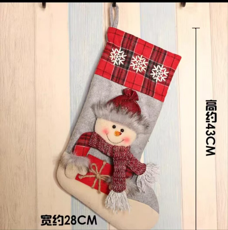 202款5圣诞袜糖果袋圣诞节装饰圣诞袜子礼物袋苹果袋圣诞老人挂件|undefined