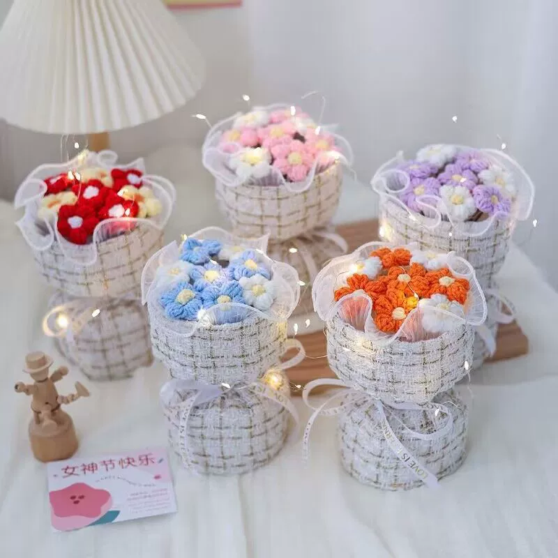 Креативный вязаный шерстяной симулятор слоеного букета