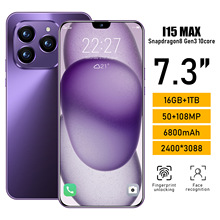 新跨境全网通4G爆款I15 MAX 现货6+128智能手机7.3寸大屏工厂批发