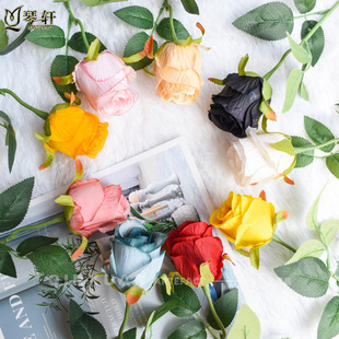 Simulation single Bulgarian Rose Wedding home decoration fake flower photography props Valentine's Day Rose Wholesale