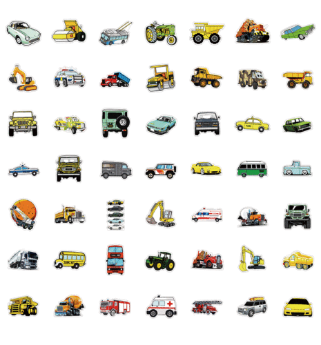 50 sheets of special vehicle graffiti stickers, car refrigerators, skateboards, computer decoration stickers wholesale