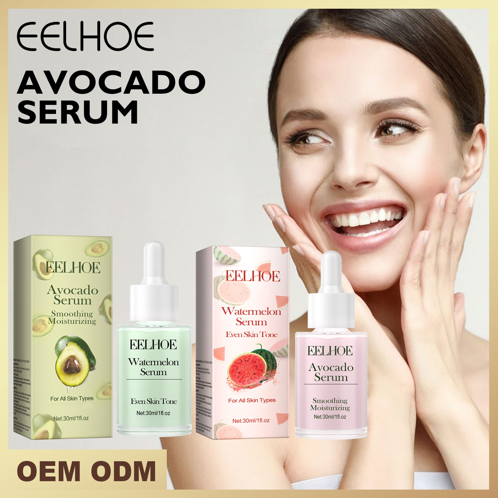 EELHOE Avocado e anguria viso per indebolire le linee sottili, restringere i pori, idratare, sbiancare e illuminare l'essenza_voghion.com