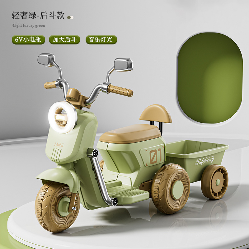 Motocicleta eléctrica para niños, triciclo, coche de juguete para bebés para hombres y mujeres, los niños pueden sentarse en un coche a batería, cochecito de control remoto