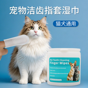 Pet Teeth Cleaning Finger Cover Wet Wipes Special Wet Wipes for Dogs and Cats Disposable No-Rinse Cleaning and Care Products Deodorizing