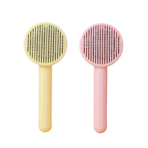 Cross-border new pet cleaning pet supplies pet comb stainless steel fine needle comb one-click hair removal cat comb