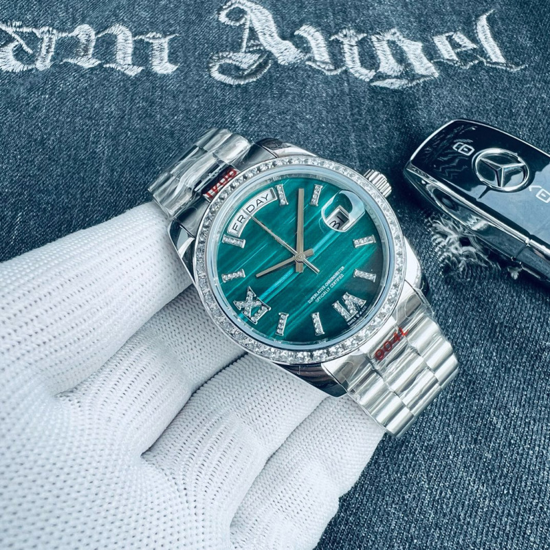 AliExpress Lao brand men's automatic mechanical watch high quality three-pin double calendar diamond steel band watch direct sales