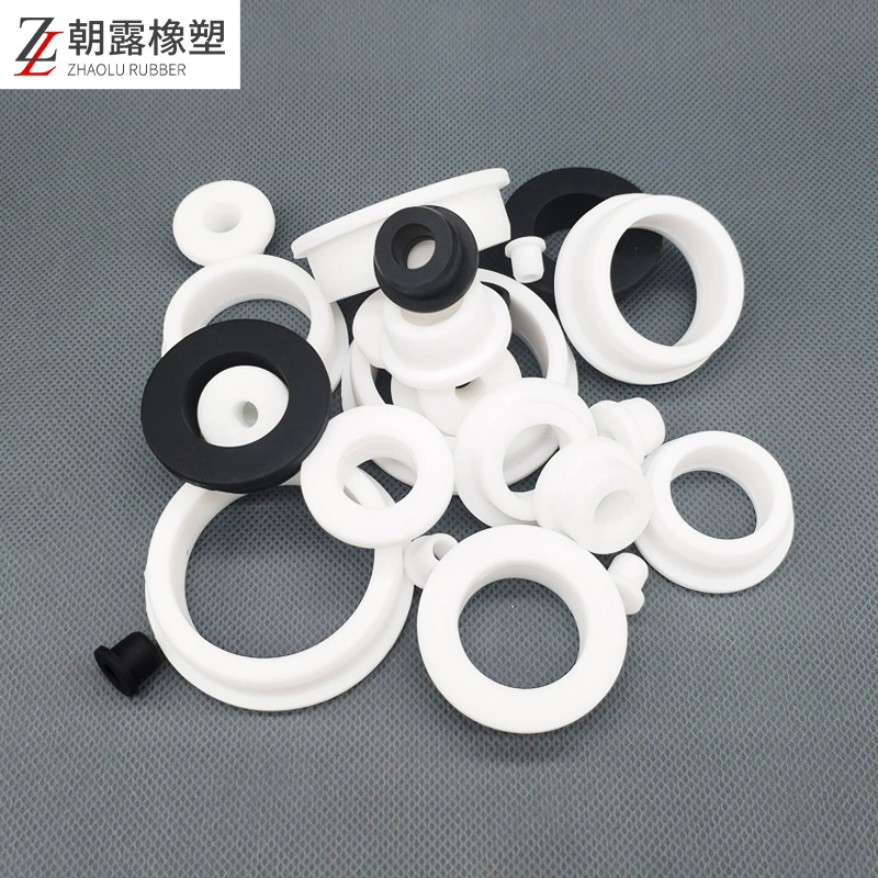 Резиновая защитная катушка Т-образного типа, черно-белая односторонняя защитная катушка, выходное кольцо через катушку, резиновая защитная втулка с отверстием через катушку