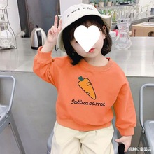 女童秋装薄款厚棉T2024韩版宽松儿童外穿长袖上衣婴幼儿童装潮