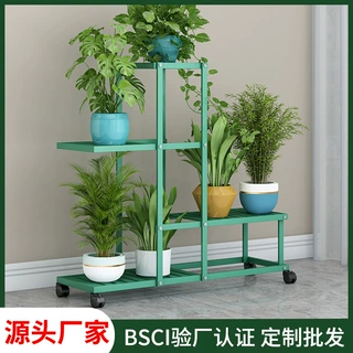 索尔诺加工定制家用置物花架子客厅阳台多层铁艺植物盆栽落地花架