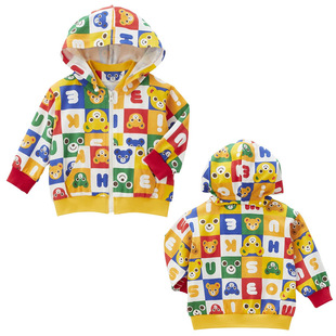 Children's Clothing Spring and Summer Boys and Girls Cartoon Cute Colorful Bear Head Letters Printed Long-Sleeved Jacket Cardigan