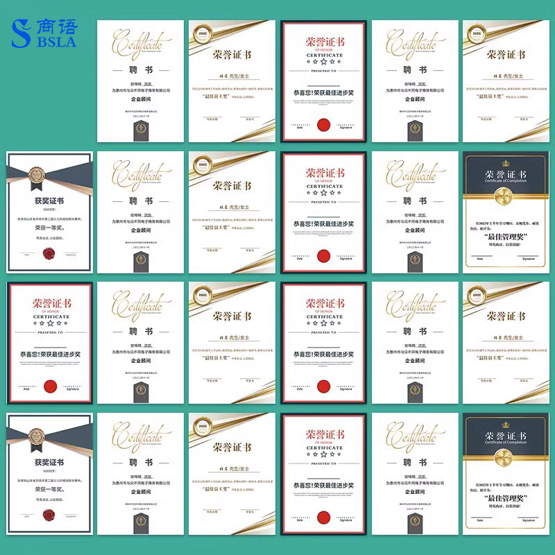 【Not Sold Separately】A4 Certificate of Honor and Appointment Letter Set, Coated Paper Certificate of Honor Template Award Certificate