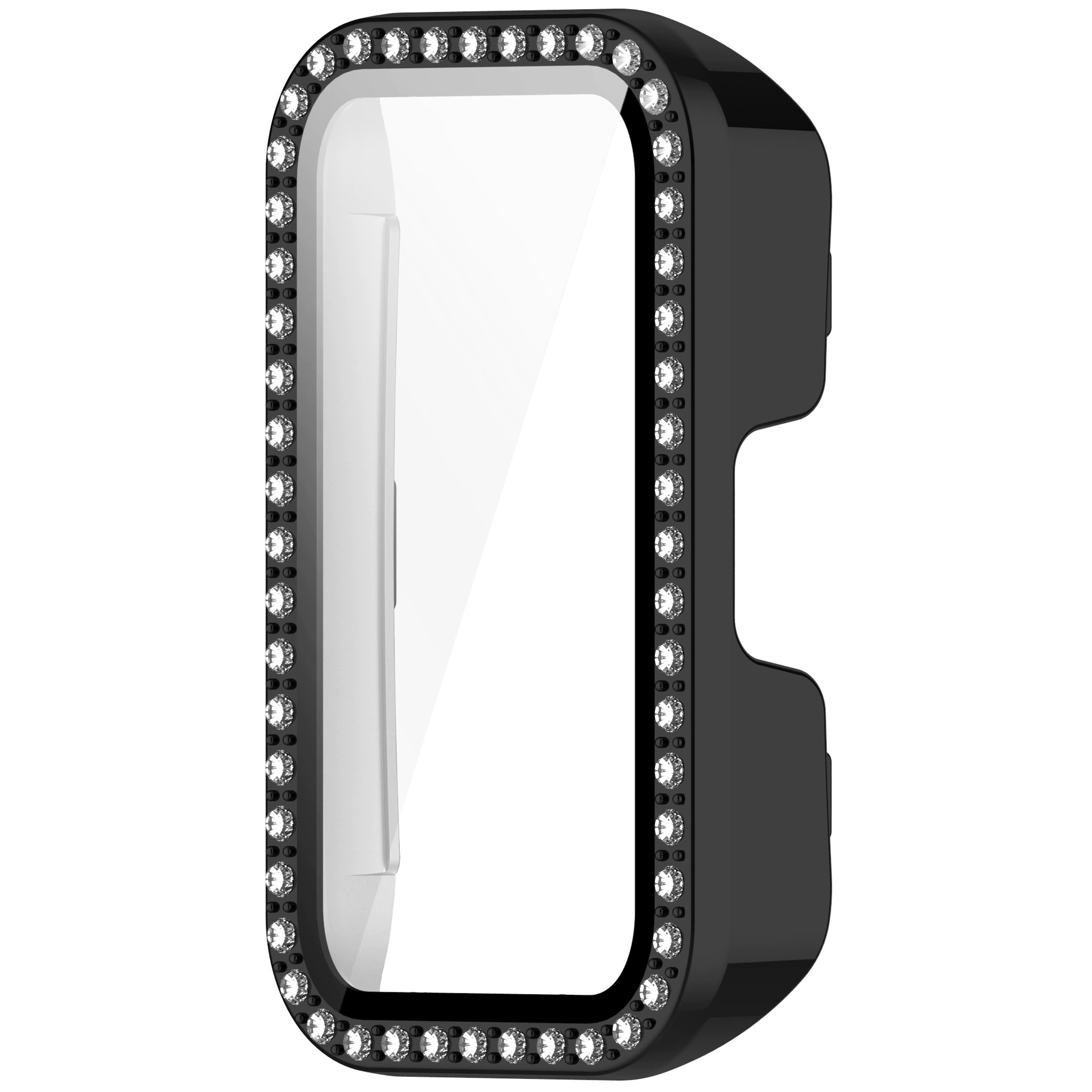 Защита чехол для Huawei Band 10 с бриллиантами, защитная крышка, версия Band9/8NFC, закалённая плёнка встраиваемая с единичной рядовой бриллиантовой защитой
