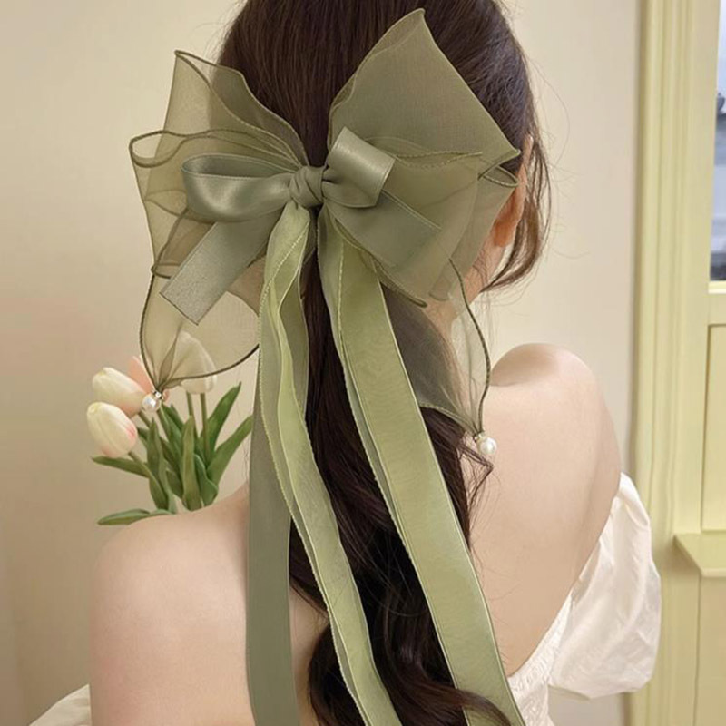 22g Weight Hair Clip Hair Accessories Type 1 Piece Quantity Holiday Occasion Solid Color Pattern Women'S Gender Bowknot Design Sweet Style Sweet Solid Color Cloth Bowknot Hair Clip 1