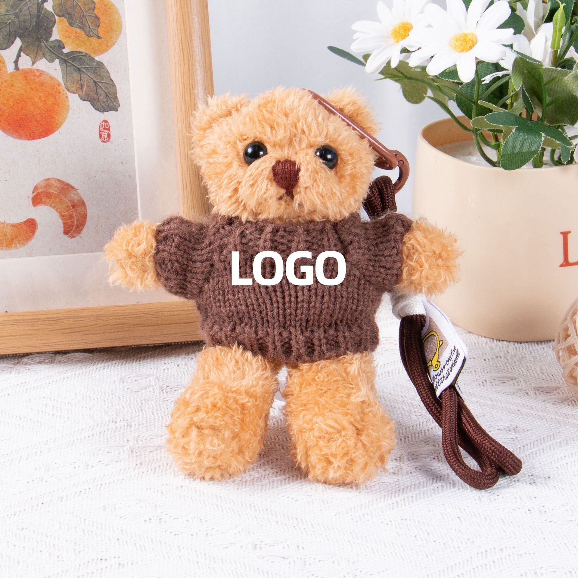 Teddy Bear Keychain Colgante Bolsa accesorios de ropa impresa LOGO vestido Teddy Teddy Doll juguetes de peluche