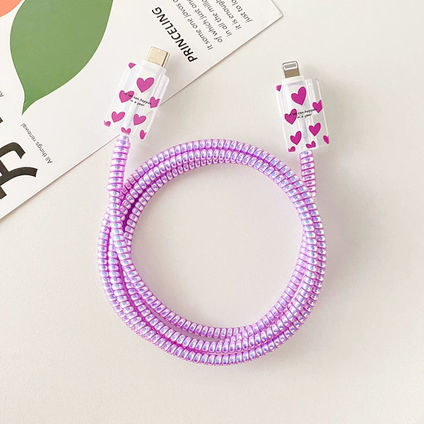 Apple 20w - Multiple Purple Love Hearts [Black Version] Line Set 2 + 1 meter Laser Purple Rope + Bandage