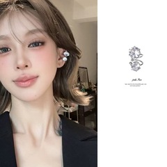 简约超闪双钻耳夹气质轻奢高级感闪钻无耳洞耳骨夹百搭耳饰