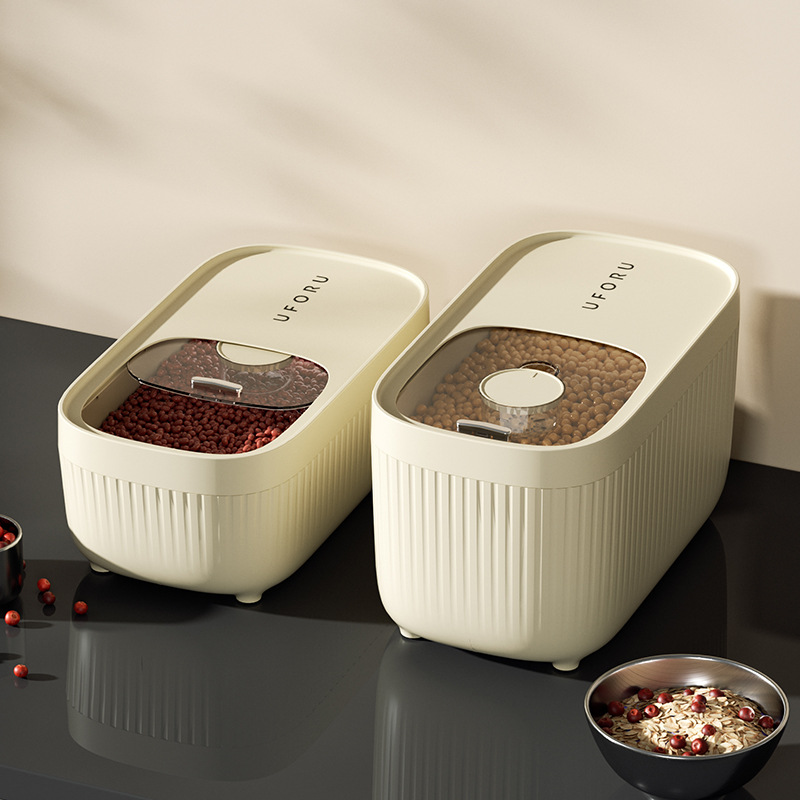 Light luxury kitchen household rice bucket insect-proof and moisture-proof sealed with scale grain storage tank flour miscellaneous grain collection nano box