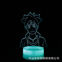 跨境專供火影忍者鳴人系列3D小夜燈裂紋觸摸遙控創意led禮品台燈