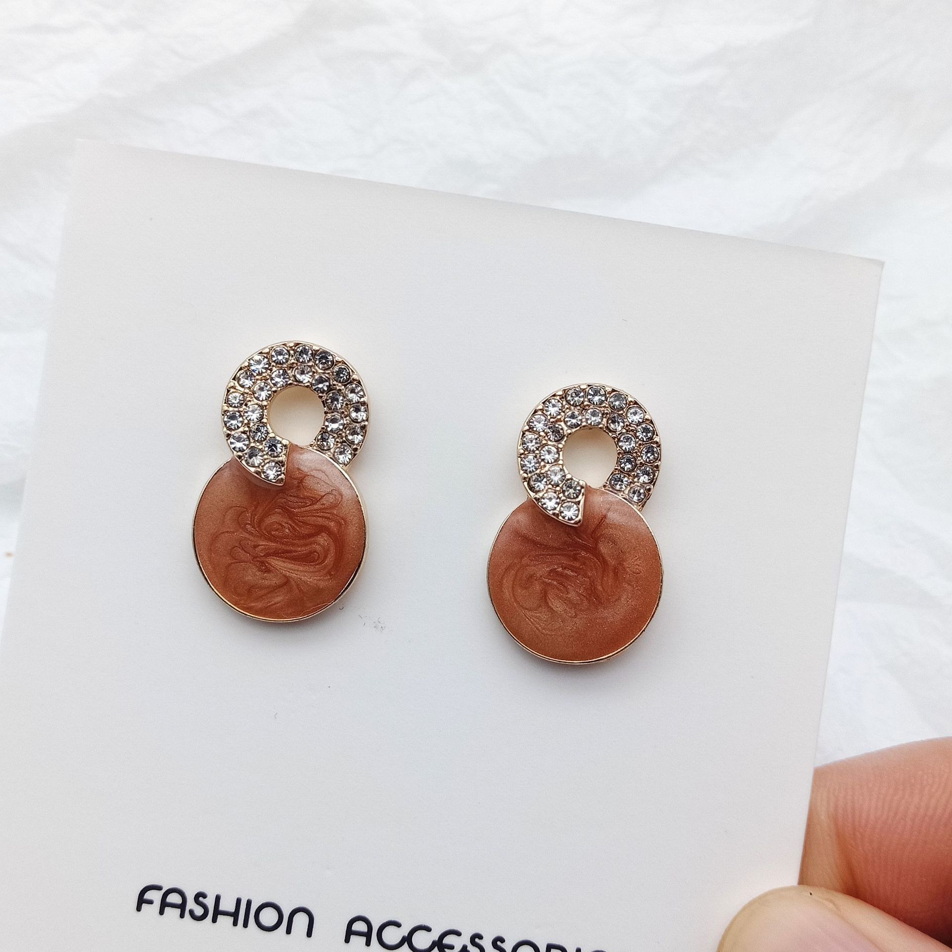 Fashion Geometric Alloy Enamel Rhinestones Earrings display picture 4