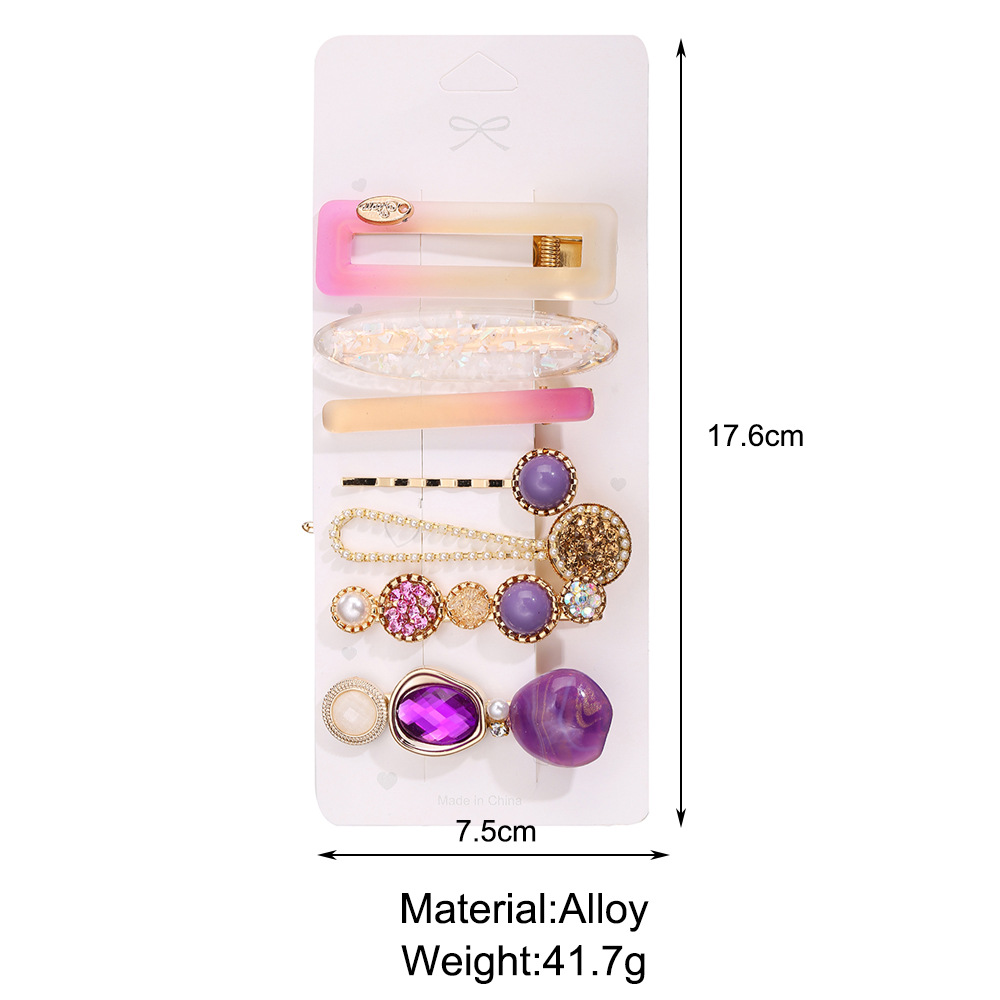 Wholesale Jewelry Pearl Crystal Acrylic Hairpin Combination Nihaojewelry display picture 1