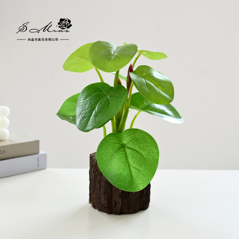 Bonsái de Planta Verde Artificial de Tela para Decoración de Interiores