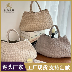 轻奢小众手工编织帆船大包大容量手提包复古休闲法式帆船包腋下包
