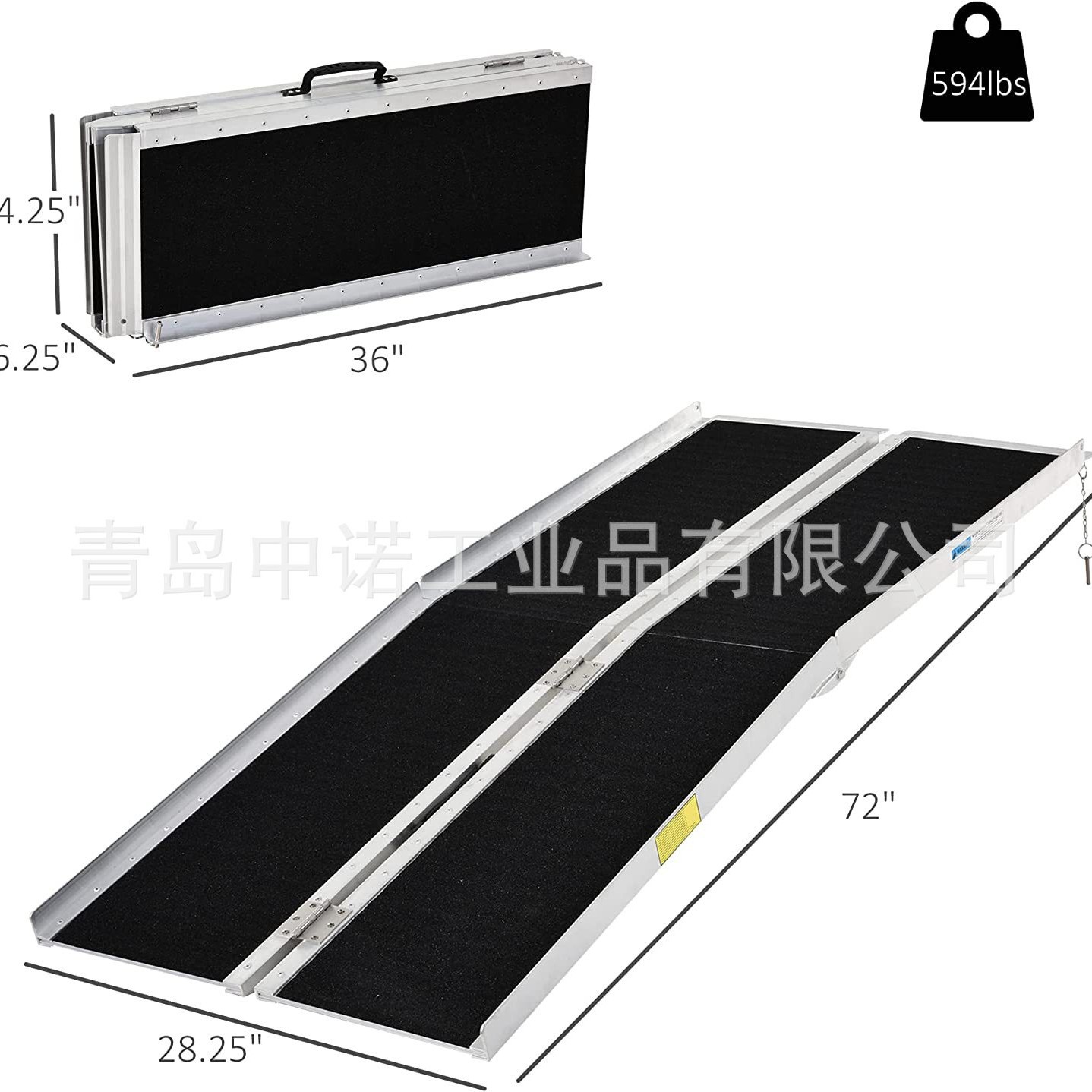 可折叠便携前后搭板铝梯 轮椅坡道 摩托车坡道 铝合金爬坡道