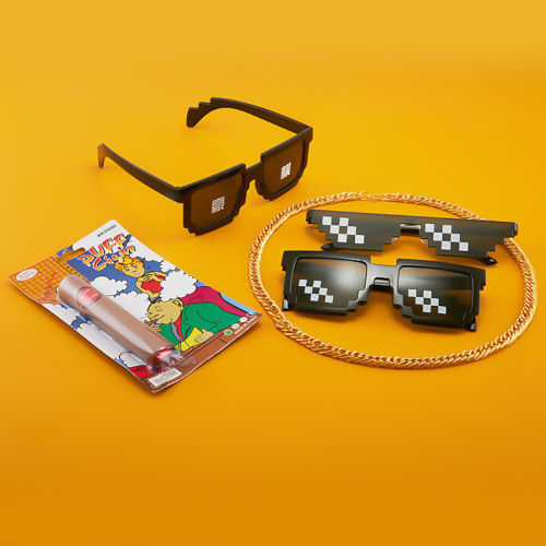 New Mosaic Glasses Party Glasses Mosaic Live Broadcast Funny Sunglasses Street Stall Wholesale Sunglasses