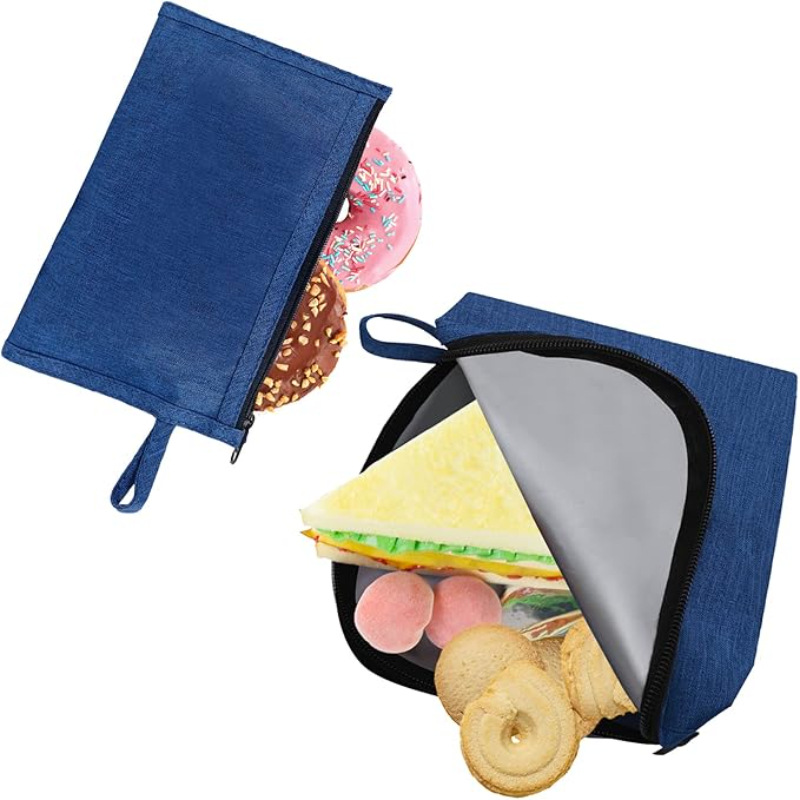 亚马逊新款可重复使用三明治保鲜袋带拉链午餐袋野外露营储存袋