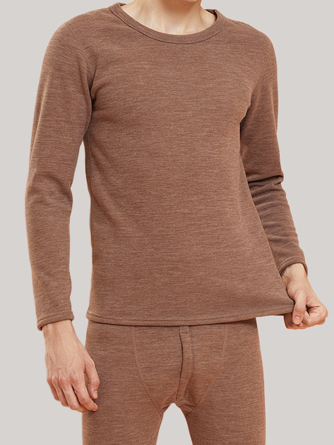 Cashmere and Silk Men's Double-Sided Fleece Thickened Thermal Underwear Set, Fleece-Lined Autumn and Winter Heated Base Layer Top and Bottom Cashmere and Silk Men's Double-Sided Fleece Thickened Thermal Underwear Set, Fleece-Lined Autumn and Winter Heated Base Layer Top and Bottom
