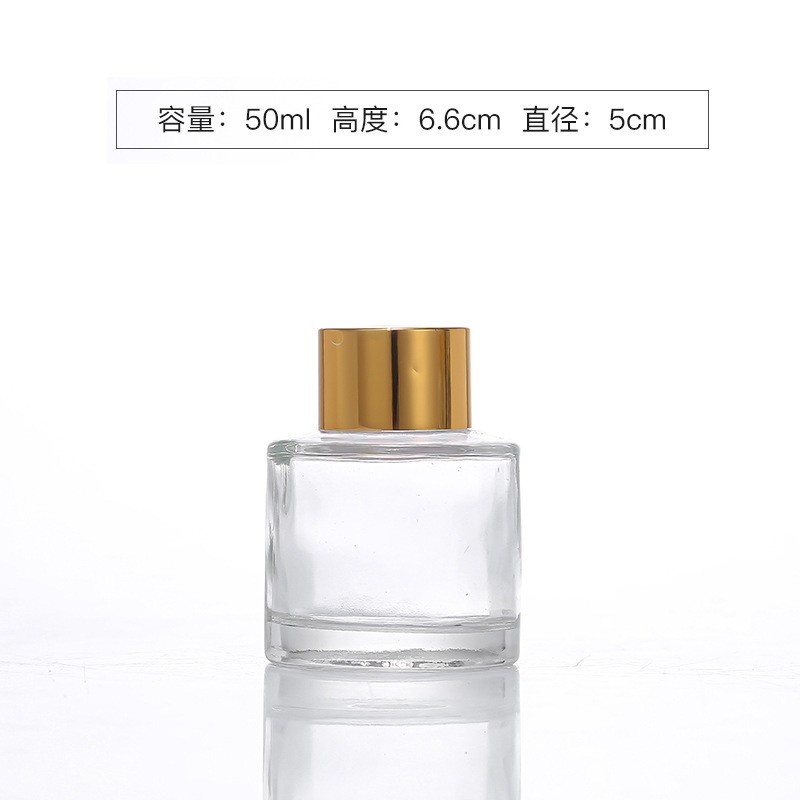 Botella de aromaterapia de vidrio cilíndrico 100ml botella de expansión de perfume transparente DIY ratán sin fuego decoración del hogar decoración al por mayor