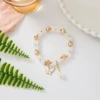 White bucket beads and white butterfly bracelet #SZ614