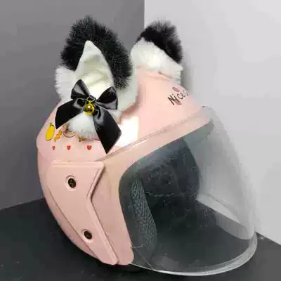 Motosiklet dəbilqələri Cat Ear Decoration Universal - white-with-black-tips-and-black-butterfly-bells