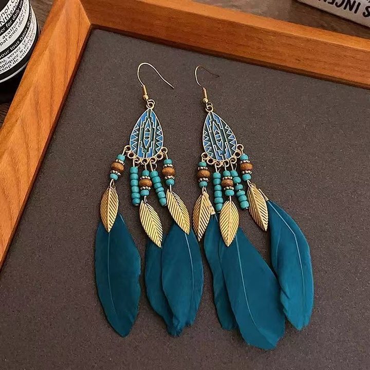 2#Ear Hook-Golden-Blue