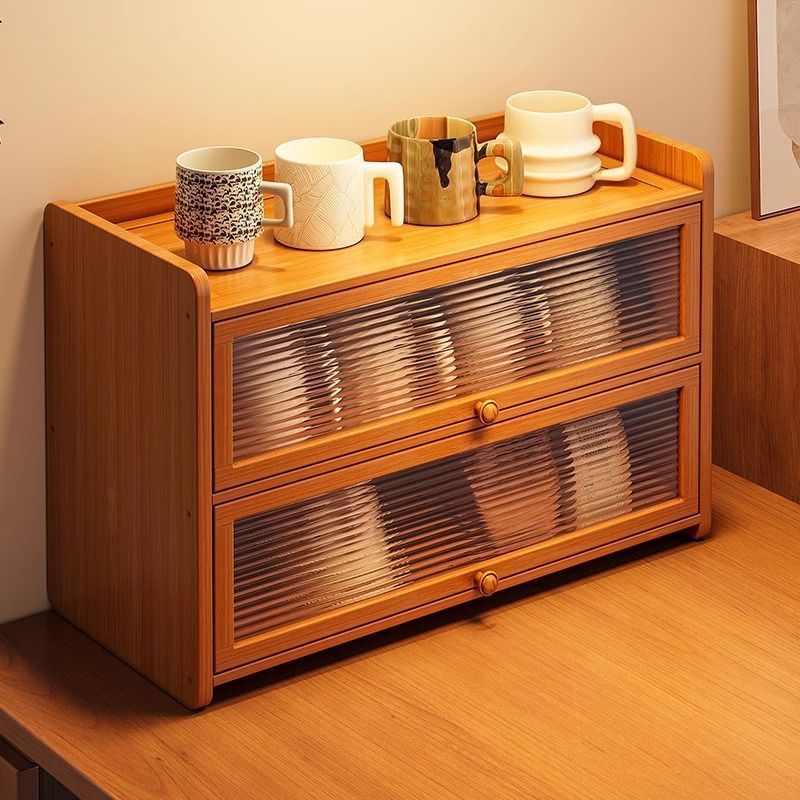 Dust-Proof Cup Holder Desktop Layered Mug Coffee Tea Cup Glass Water Cup Acrylic Cup Storage Box Organizer