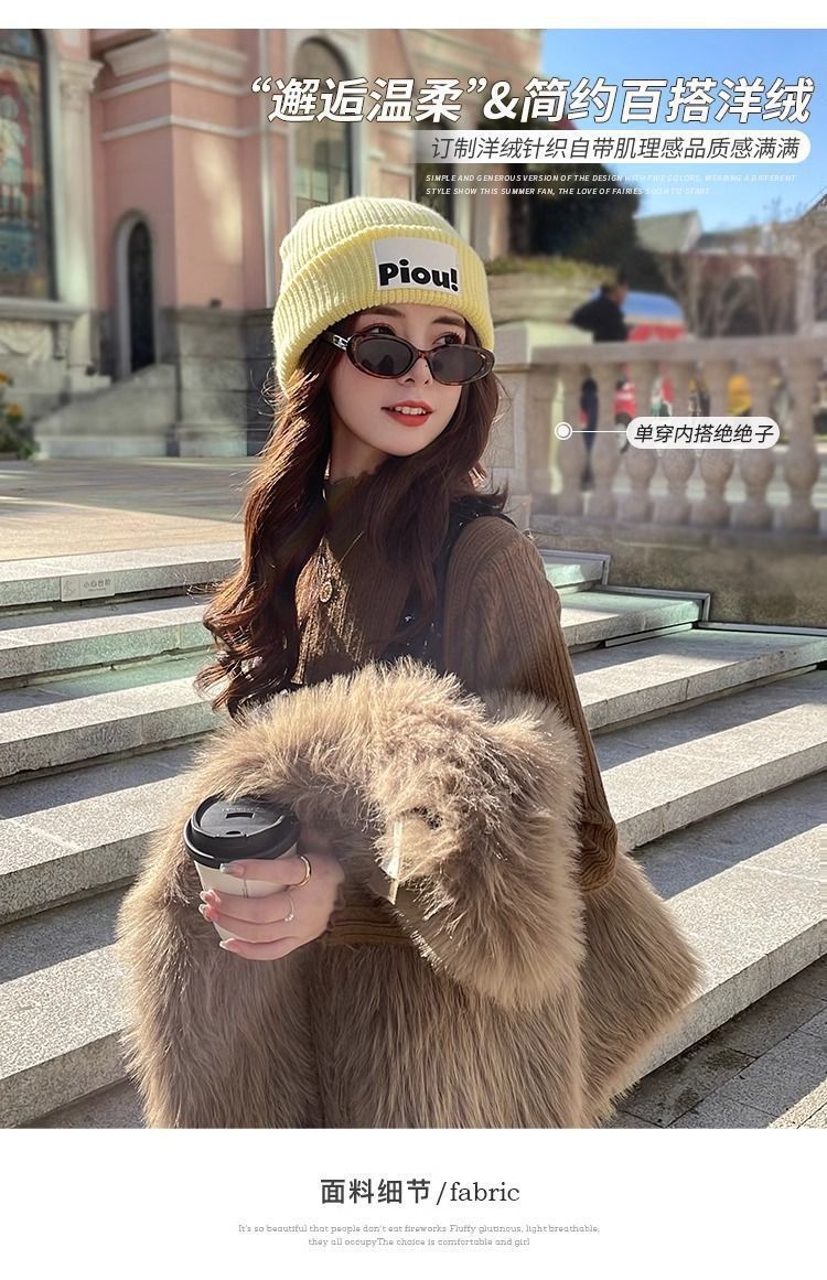 【中国直邮】 奢笛熊 早秋冬季新款时尚内搭 修身显瘦半高领打底毛衣针织衫 白色 S