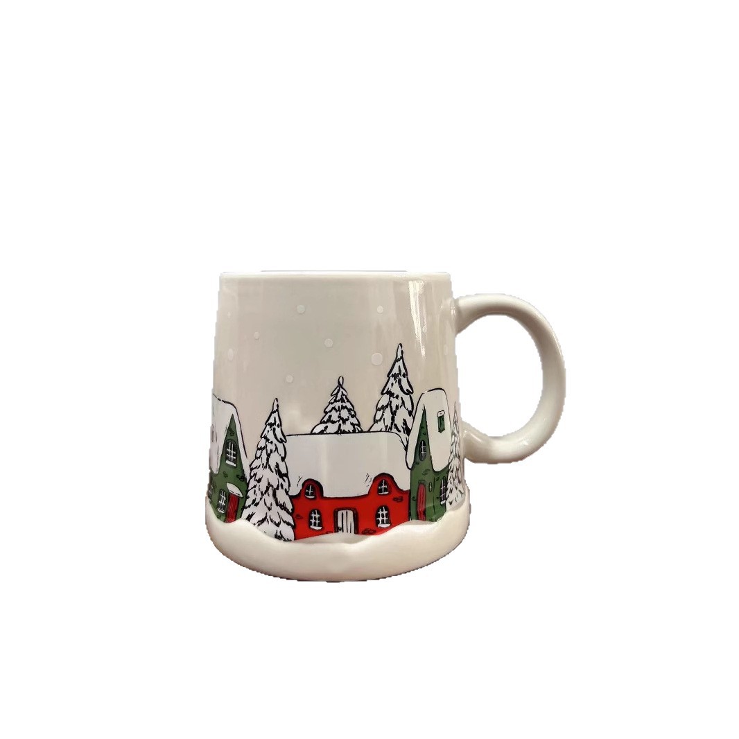 Taza de Navidad de alto valor, taza de cerámica casera, regalo creativo, taza de café, taza de desayuno encantadora