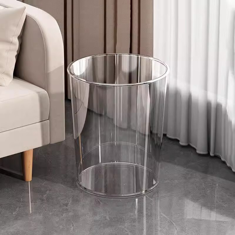 Acrylic Trash Can for Living Room and Kitchen, Light Luxury Storage Bin, Transparent Toilet Kitchen Creative Trendy Simple Wastebasket